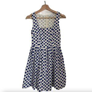 Blue and White Polka-dot babydoll dress